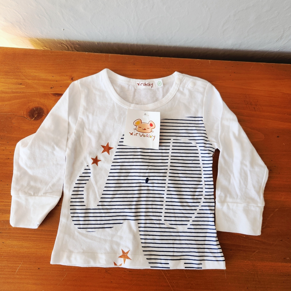 NWT Xirubaby 6-9m Long Sleeve Elephant Top